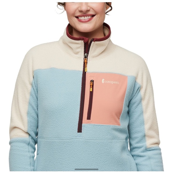 Cotopaxi Women's XL Abrazo Fleece Half-Zip Jacket  Cream Blue NWT Jacket - Picture 8 of 14
